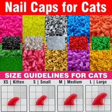20pcs / set Soft Nail Caps for Cats + Adhesive Glue + Aplicator /* XS, S, M, L, paw, claw*/