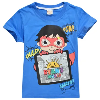 

Ryan Toys Review Girl Boys New T Shirts Cartoon Print Tops Striped Tee Cotton For Kids Girls Christmas Clothes Toy Story Shirt