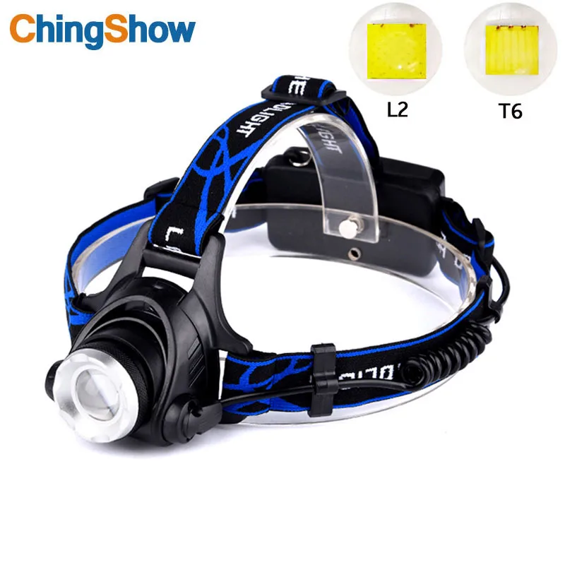Koop Waterdichte LED Koplamp Cree XML L2 XM T6 Led Koplamp, Zoomable 3 Modes heldere LED Koplampen met Oplaadbare Batterijen C