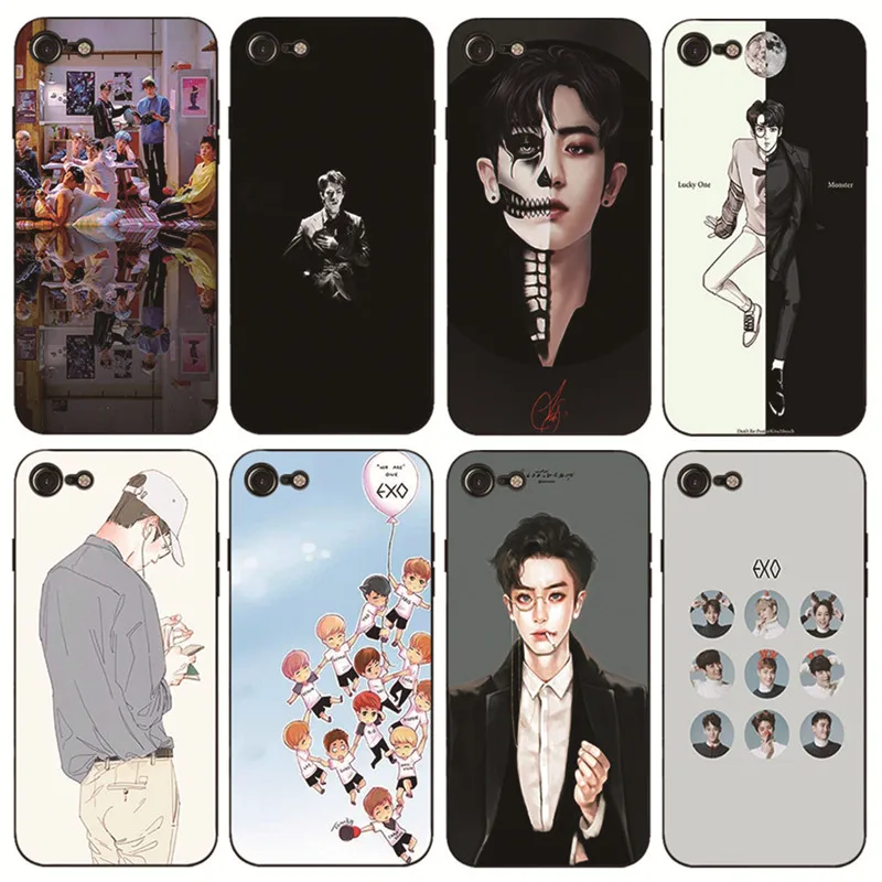 KMUYSL Kpop exo жесткий и прозрачный чехол для телефона Apple iPhone 8 7 6 6S Plus X 10 5 5S SE 5C 4 4S |