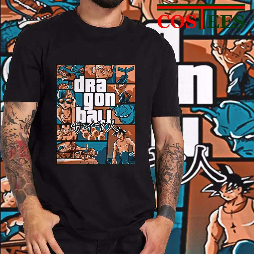 Gta Dragon Ball Z T Shirt Men Super Saiyan Dbz Brand Clothing Son Goku Cool Hi Street Apparel Grand Theft Auto Vice City T Shirt T Shirts Aliexpress