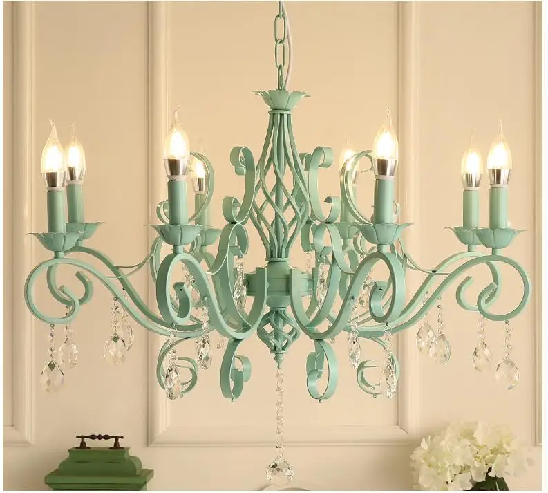 Decoração para Casa Pingente de Cristal Frete Grátis Moderno Rosa Verde Estilo Nórdico Criativo Breve Restaurante Luzes Personalizado Lâmpada 4 Cheap Lustres