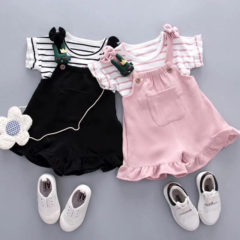 

Toddler Baby Girls Clothes 2019 New Female Baby Suit Girls Summer Short Sleeve Two-piece Summer Baby Clothing Boutique Outfits