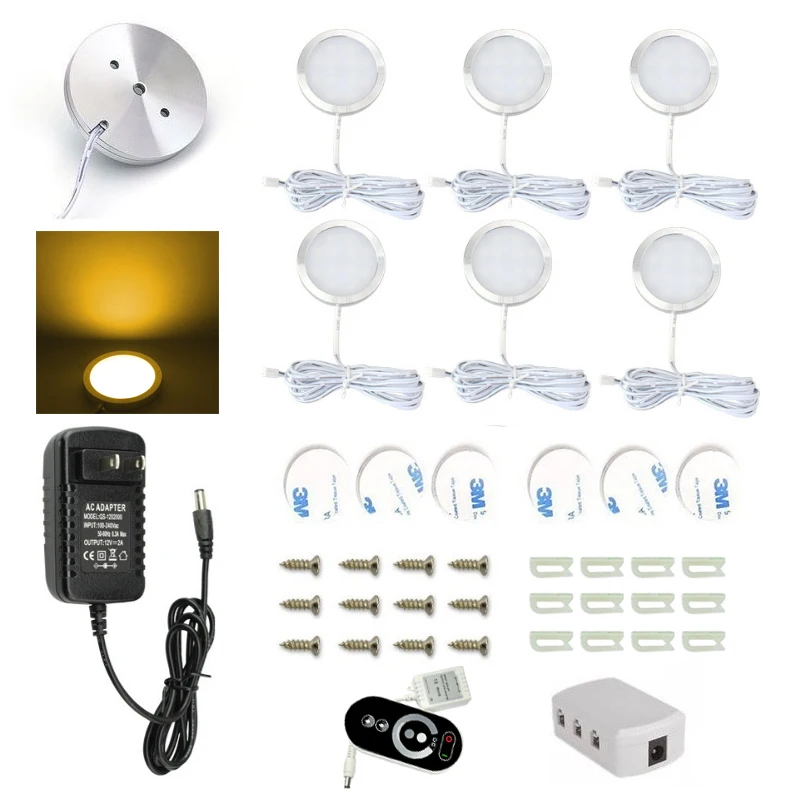 Светодиодный точечный светильник для шкафа, кухонный контроль, яркость, домашний гардероб, ультра-тонкие лампы для витрины, украшение, 8 шт., точечный AC110-240V