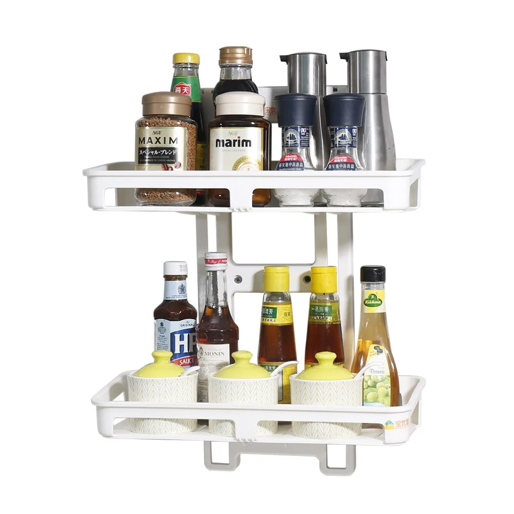 2 Tier Kitchen Side Shelf Rack Sidewall Multipurpose Shelf Crack