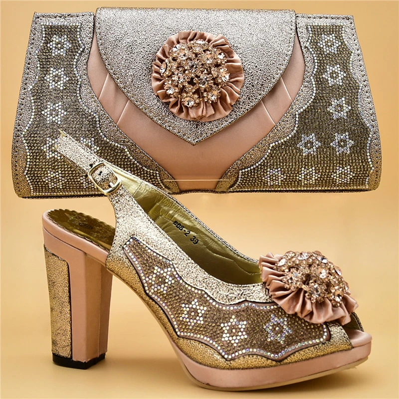 

New Arrival Italian Shoes and Bags To Match Shoes with Bag Set Nigerian Women Wedding Shoes and Bag Set Party Shoe with Bag Set