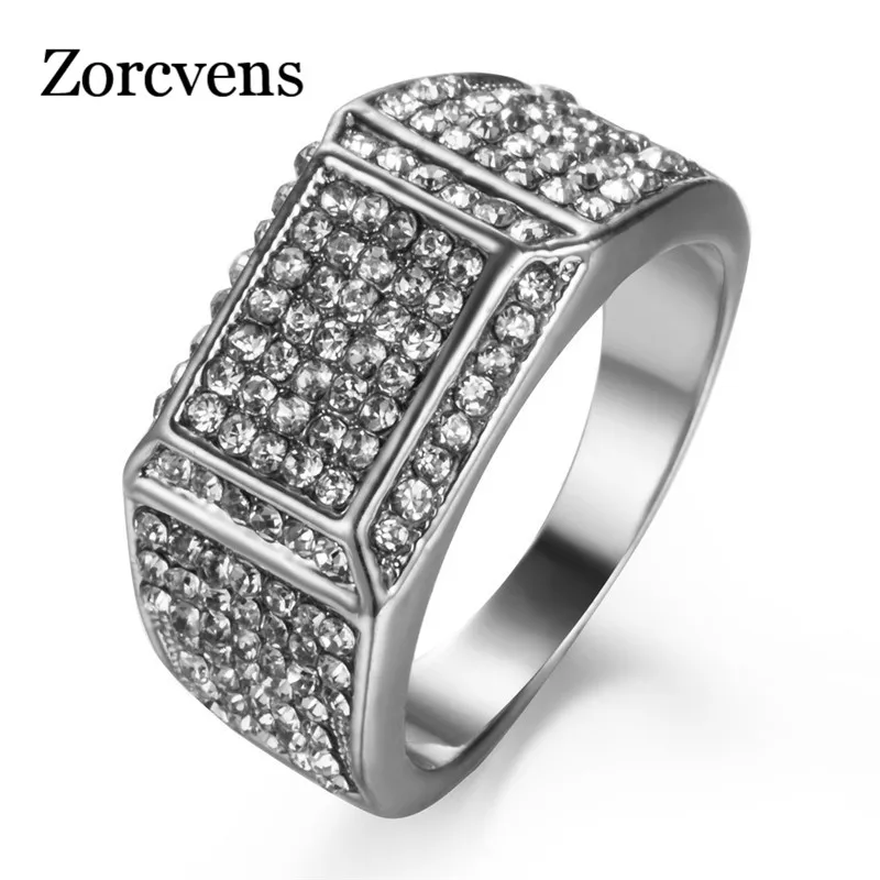 Modyle 2018 New Fashion Silver Color Engagement Rings Cubic Zirconia Wedding Rings Men Jewelry