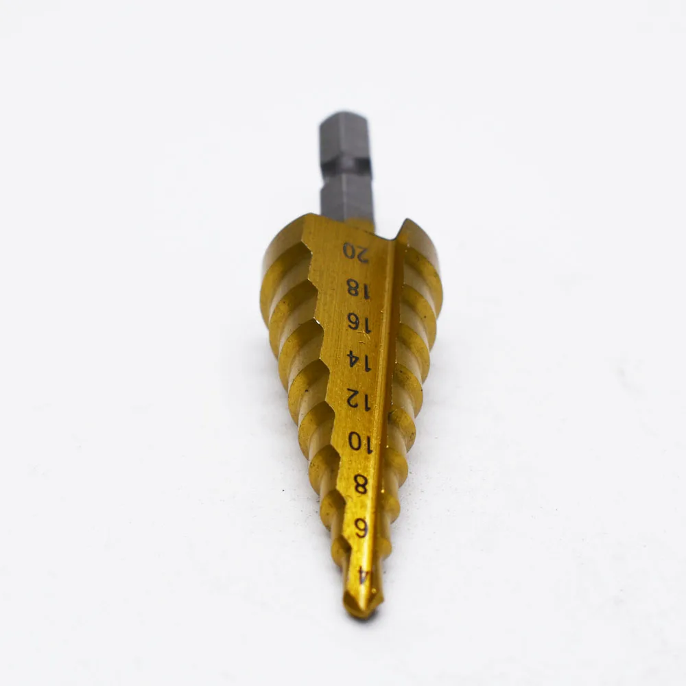 Hight Quality 3pcs HSS Titanium Coated Step Drill Bit for Metal 3-12mm 4-12mm 4-20mm High Speed Ste
