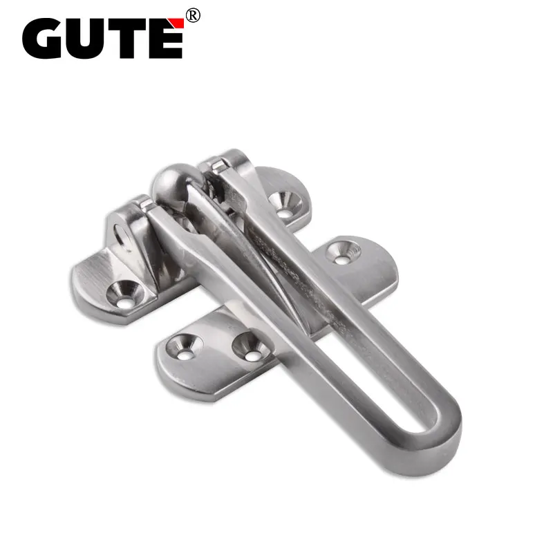 

GUTE 1Pcs Hasp Door Security Guard Zinc Alloy Swing Bar Lock Brushed Finish Door Bolts Door Safety Chain Home Hotel Guesthouse