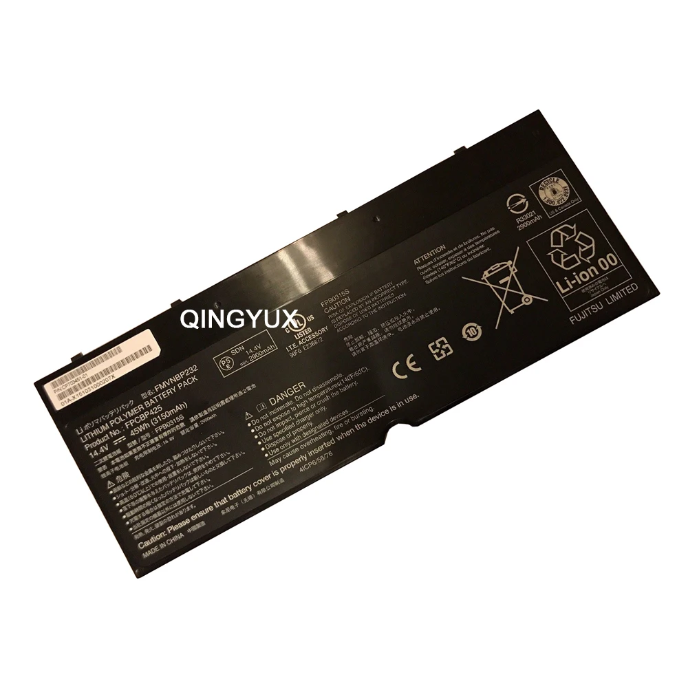

QINGYUX New 14.4V 45Wh 3150mAh FPCBP425 FMVNBP232 Laptop Battery for Fujitsu Lifebook U745 T935 T904U Series Notebook Battery Pa