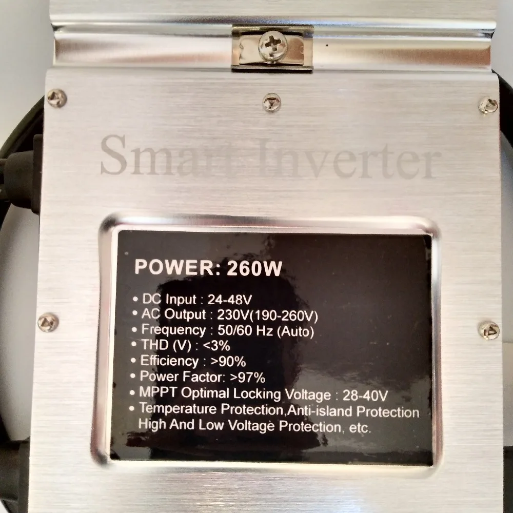 1 шт Водонепроницаемый солнечный, внутрисетевой галстуком-бабочкой Smart Mini инверсор микро-инвертор 250 W SMG260W инвертор вход 24-45VDC