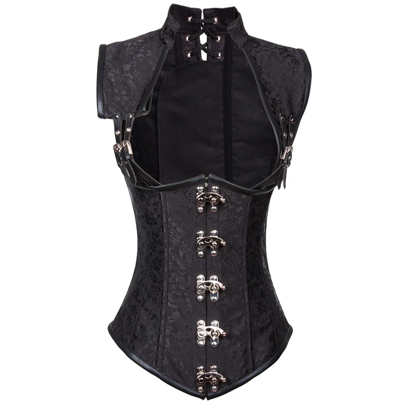 Women's Steel Boned Vintage Corset Steampunk Gothic Bustier Waist Cincher Vest