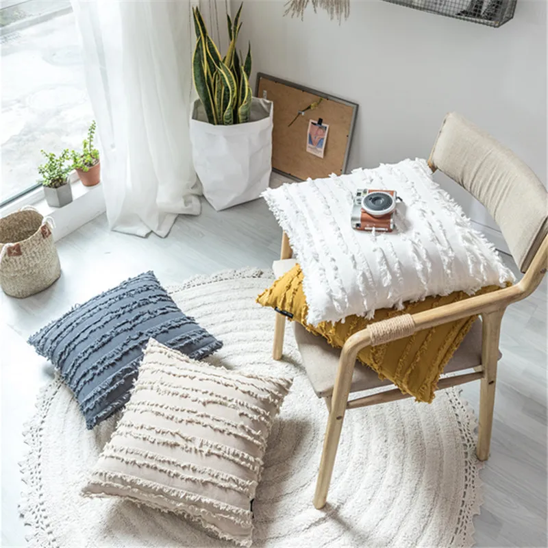 

Nordic Gray Knitted Cushion Cover Twist Braiding Geometric Pillow Cover Simple Design Home Sofa Modern Decor Pillow Case