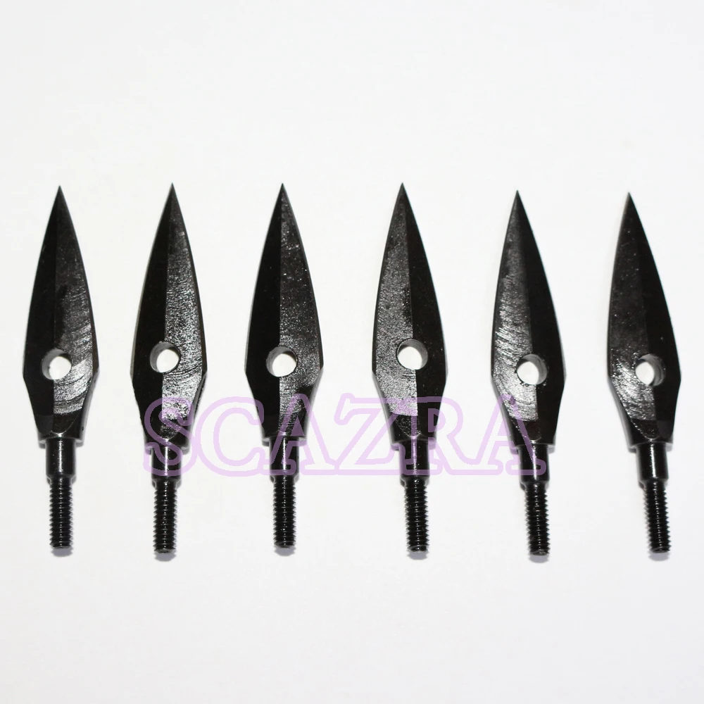 6Pcs Metal Archery Target Hunting Arrow Heads Willow Leaf Arrowhead