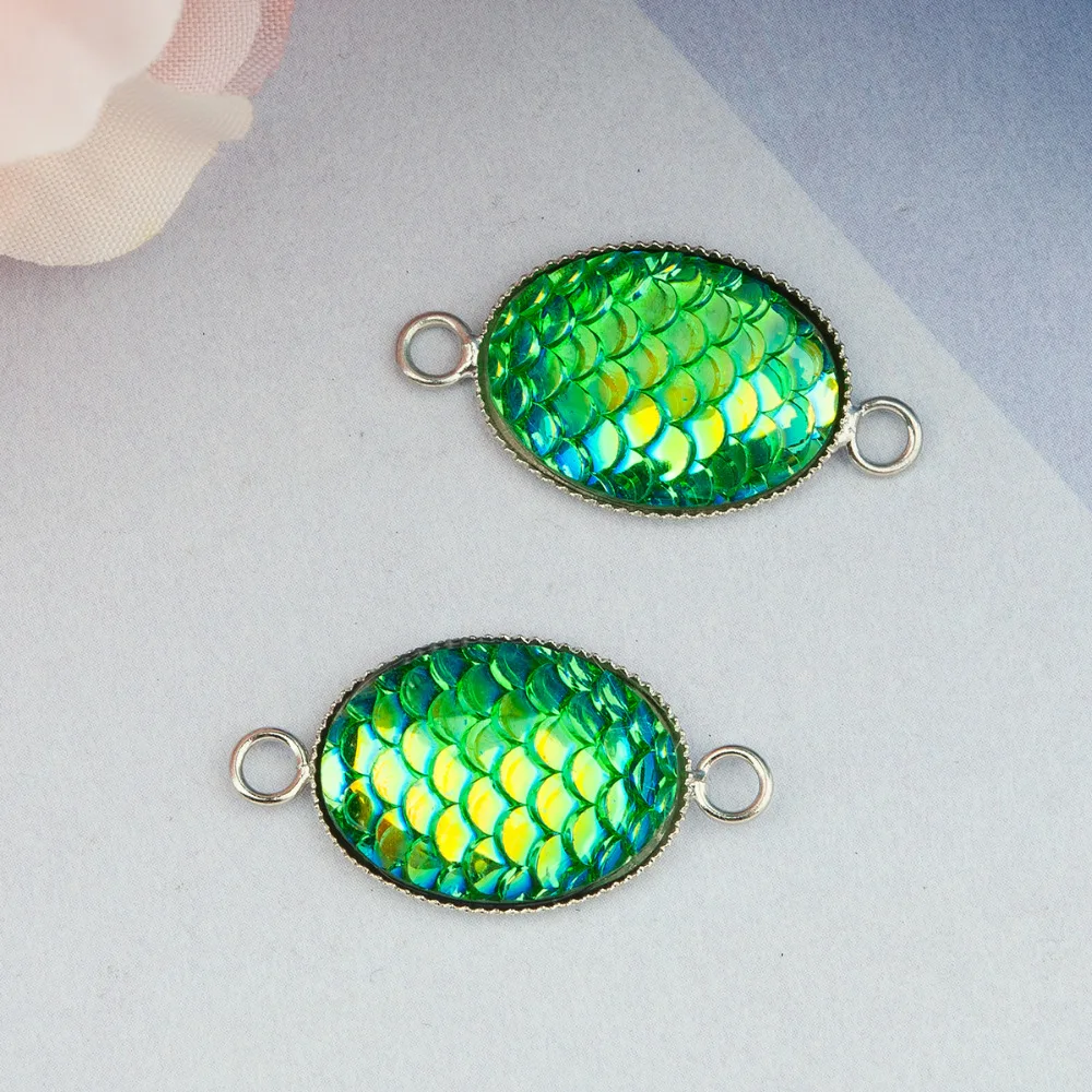 DoreenBeads медная Русалка из смолы Коннекторы в форме рыбьего дракона Овальный
