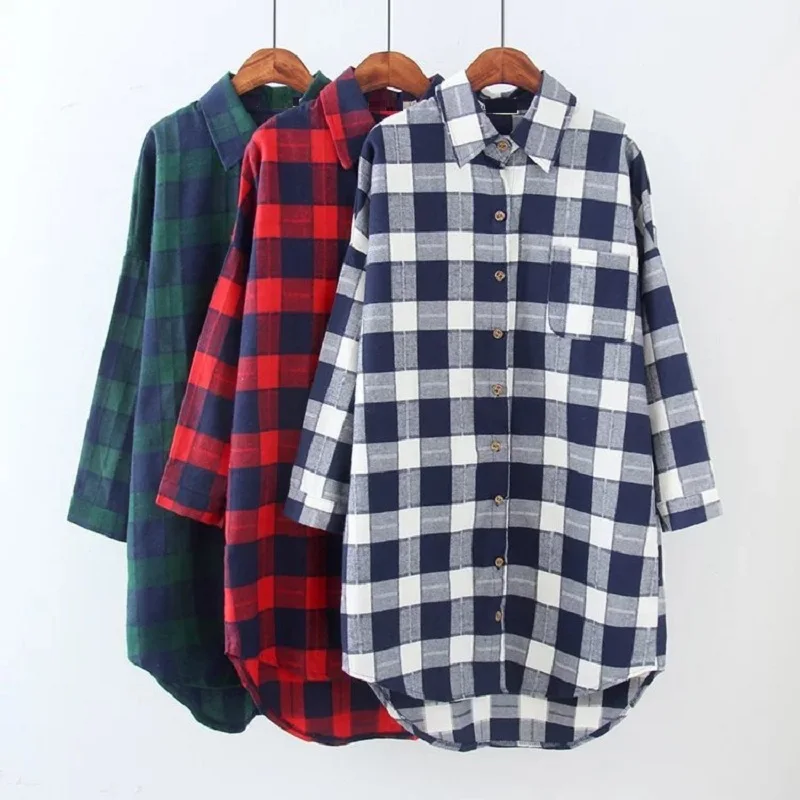 

New spring/winter women's shirts brush check fabric maternity shirts pregnancy clothing plus size clothing 849