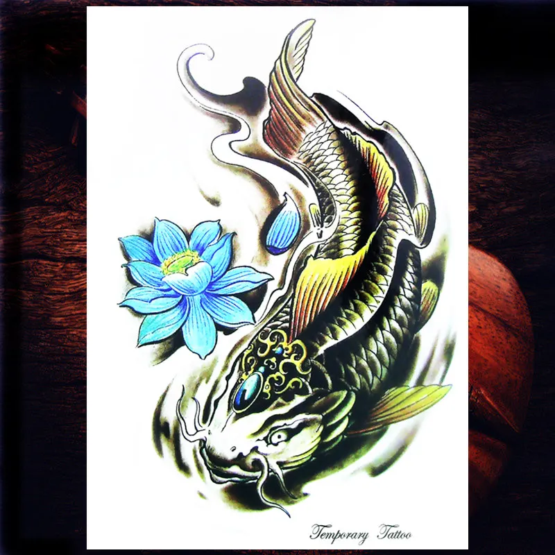 Y-XLWN Koi men's creative tattoos ladies disposable tattoo stickers temporary waterproof | Красота и здоровье