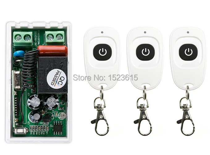 

most simple wiring AC220V 1CH Wireless Remote Control Switch System Receiver & 3pcs one-button waterproof Remote 315mhz/433mhz