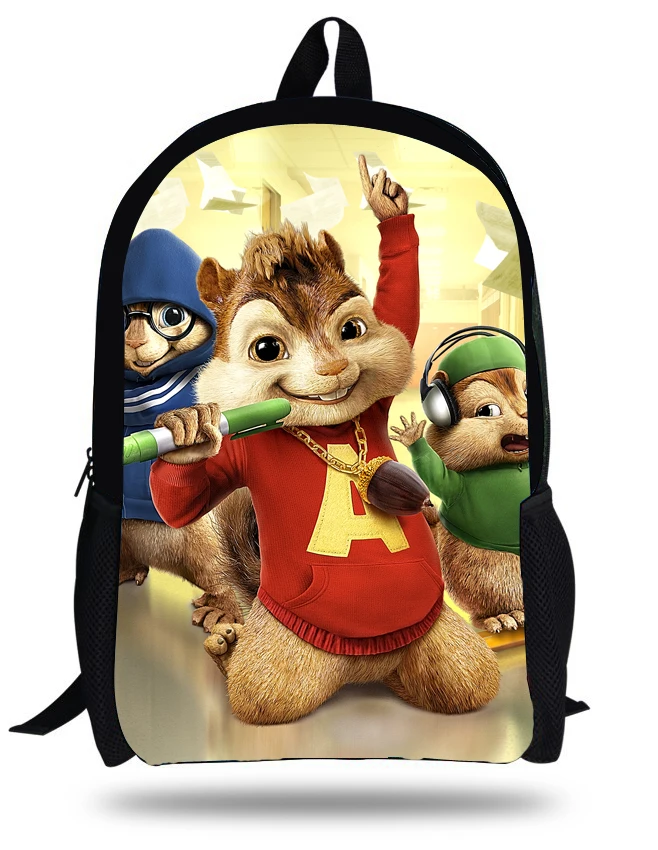 

16-inch Mochila Escolar Cartoon Chipmunk Backpack Children School Bags Boys Alvin and the Chipmunks Backpack For Teenage Girl