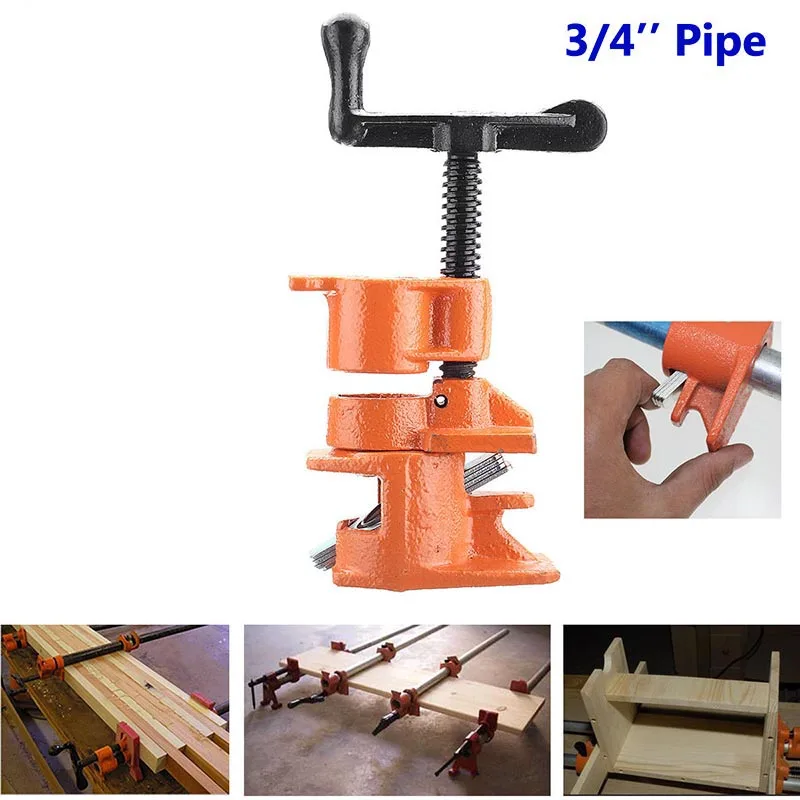

1/2 3/4inch Wood Gluing Pipe Clamp Set Cast Iron Heavy Duty Woodworking Carpenter Tool SKD88
