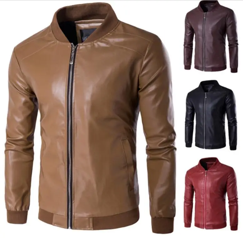 

locomotive Leather Jackets Men's jacket male Outwear Men's Coats Spring & Autumn PU Jacket De Couro Coat Plus Size M-4XL