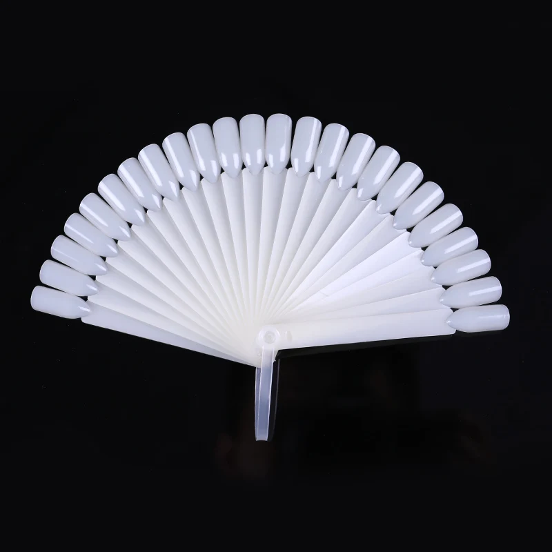 

24 Pcs 32Pcs False Nail Tips Fan Shaped Fake Nail Art Tip Polish UV Gel Sticker Decoration Display Stick Color Card White Clear