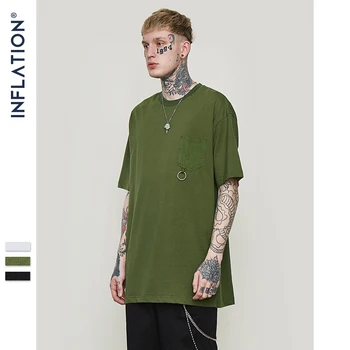 

INFLATION 2020 SS Collection High Street Design 100% Cotton T-shirt Mens Oversized T-shirt Solid Colour Tshirt Men Fat Tee 8180S