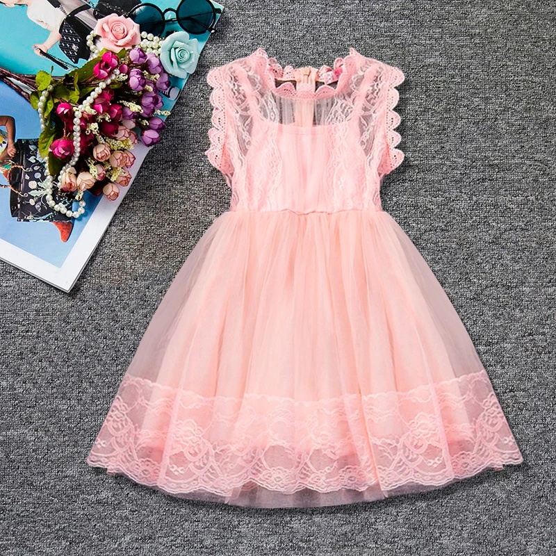 

White Lace Baby Girl Dress Girls Clothes For Kids Party Wear Children Clothing Girls 2 3 4 5 6 Years Infant Boutique Clothing