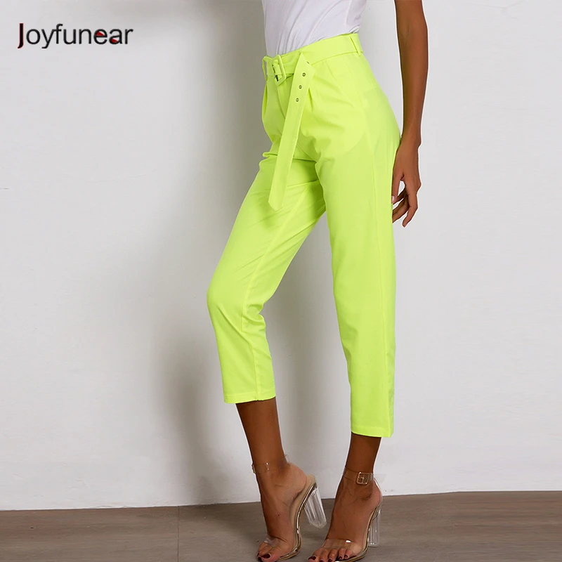 

Joufunear Summer Belt Ankle Length Pencil Pants Red Skinny Sexy Trousers Women 2019 Streetwear Ladies High Waist Pants Clothes