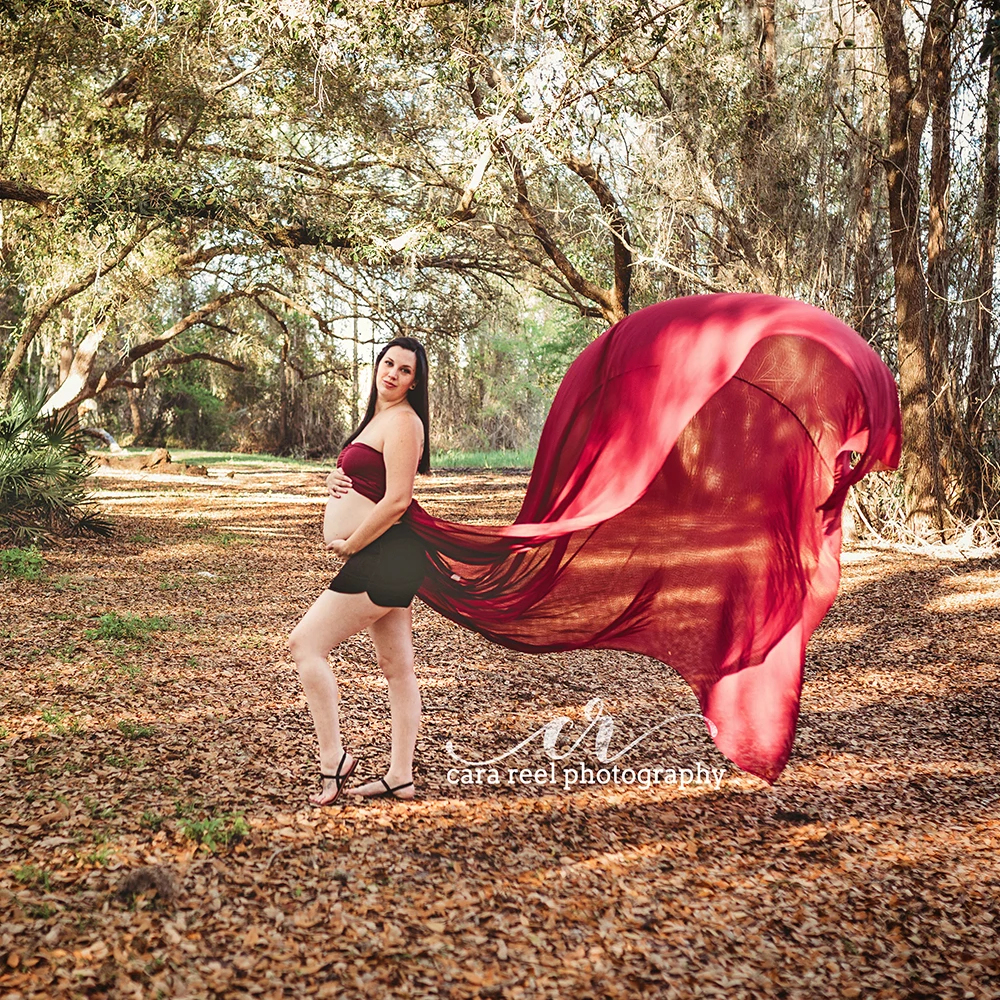 

New Arrival! Soft Chiffon Gown(320cm long)Split in front Bowknot Style on top Maternity Photography Props