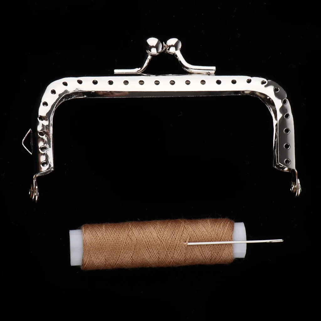 Handmade Metal Kiss Clasp Frame Flower Clutch Purse Complete Kits for Making Your Own Handbag