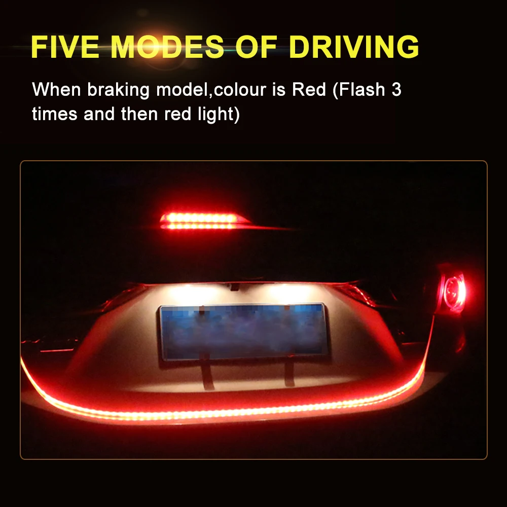 Автомобильный Стайлинг RGB плавающий светодиодный динамический стример, сигнал поворота, светодиодный светильник для багажника, светильник, освещение багажного отсека