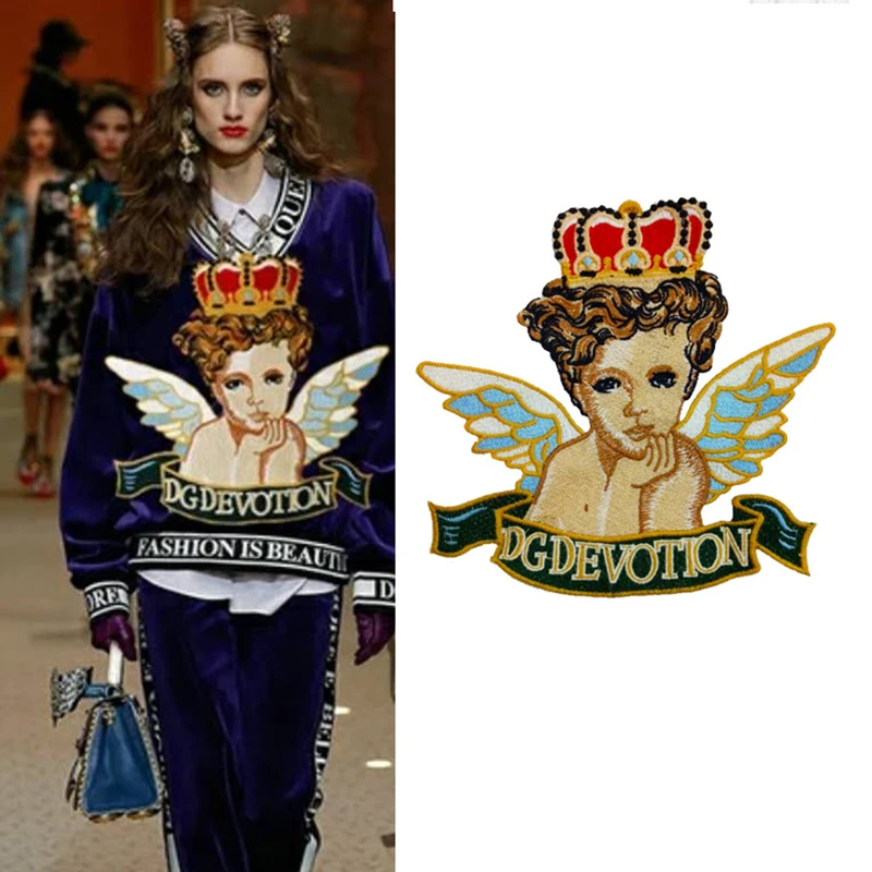 

Cupid Angel Design Patch Vintage Embroidery Fabric Applique T-shirt Qipao Jeans Dress Bags Clothing Decoration accessory 1PC