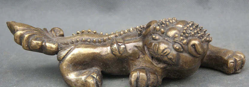 

271@g++8" Chinese FengShui Copper PiXiu Beast Wealth Money Evil Spirits Animal Statue