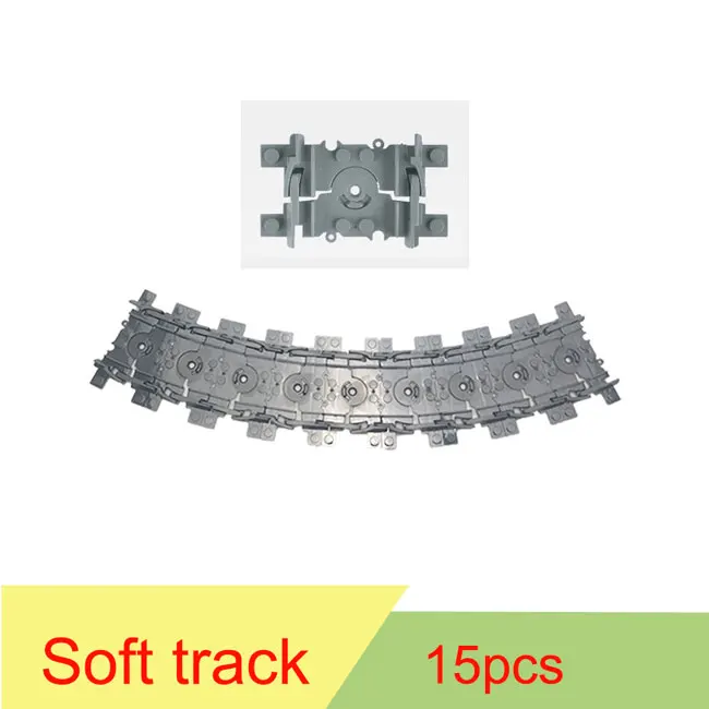 10-100 шт. городской поезд рельс прямой и изогнутые рельсы гибкий рельсовый переключатель строительные блоки Совместимые Legingly Track детские игрушки - Цвет: Soft track 15pcs