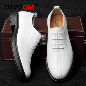 

2018 Men Shoes Formal Leather Fashion New Formal Shoes Men Genuine Leather Men's Shoes Solid Black Plus Size Mens Dress hoes