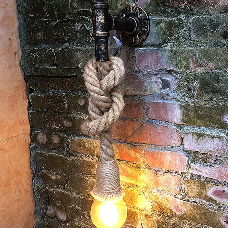 Retro Rope Wall Lamp LED Light Home Lighting Mounted Sconce For Restaurant Bedroom Staircase Living Room light fixture | Освещение