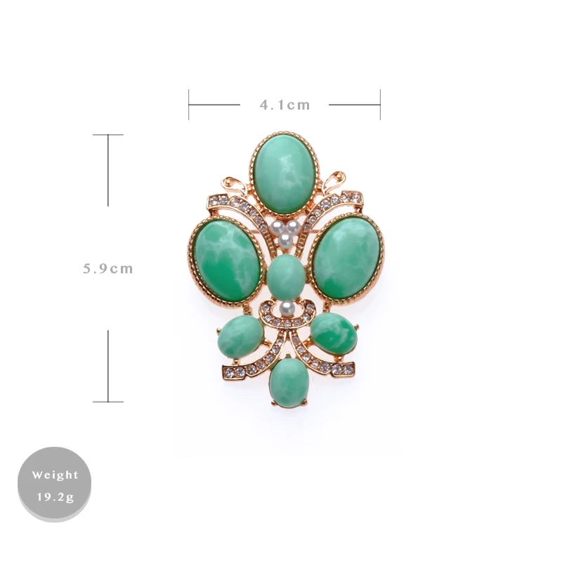 Amorita boutique design green flower Brooches