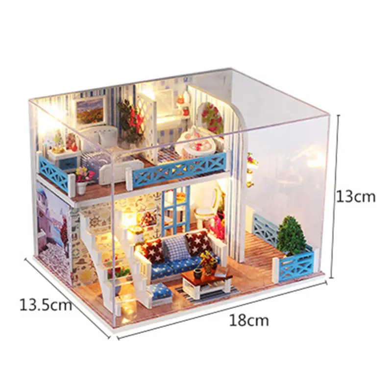 WINCO 3D DIY Миниатюрный Кукольный дом мебель Комплект С Пылезащитным покрытием ручные сборные игрушки для детей день рождения креативный подарок кукольный домик