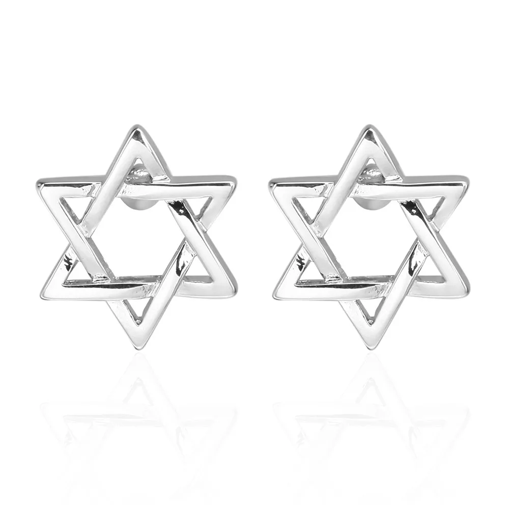 Promotion!!! 3 Pairs Silver Star Cufflinks For Mens Hexagonal star Cufflink High QualityFashion for Wedding Party | Украшения и