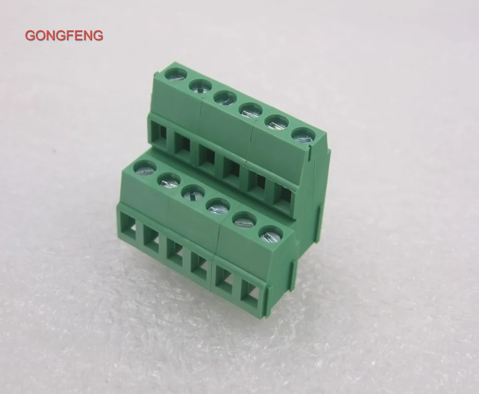 

50pcs New 500A-5.0 pitch Connector Copper High Low Position 6P Screw Type PCB Connecting Terminal Free shipping to Russia