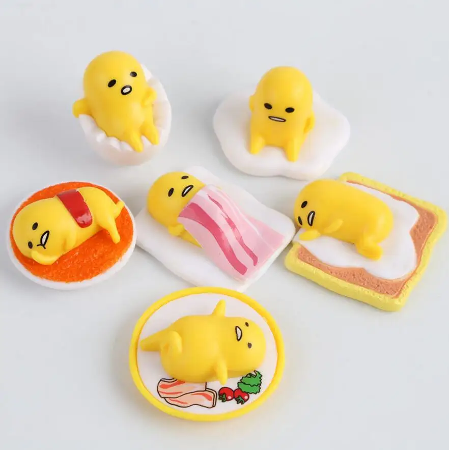 6 шт./лот 4 см Gudetama ленивые яйца Jun яйцо мини шарики желток брат виниловая кукла|lazy