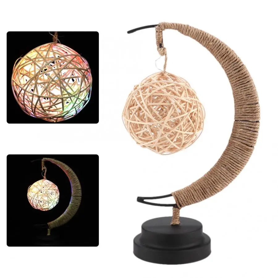 2M 20LEDS Sepaktakraw Moon Iron Art Decoration Night Light With LED Copper Wire Lamp Without Battery