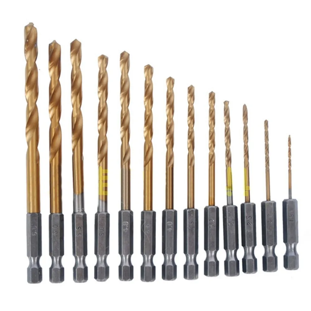 13PCs High speed Steel Drill Bit Set for Metal Power Tools Twist Drill