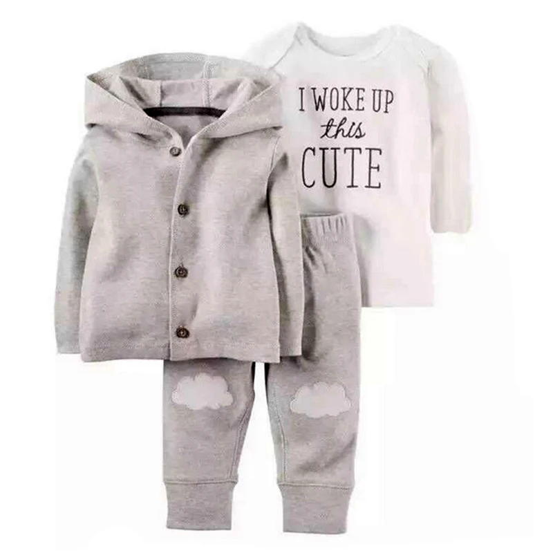 Najtaniej Kwiaty dziewczynek ubrania 3 sztuki zestawów zestawy ubrań dla dzieci dorywczo zima wiosna niemowląt chłopców body zestaw nowy kostium dla malucha