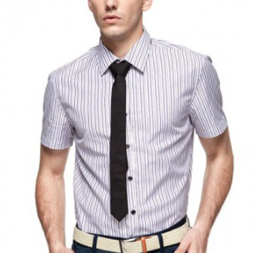 Mens Fashion Casual Tie Solid Color Skinny Necktie Formal Wedding Party Neck Tie