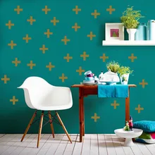 DCTOP 32pcs 7*7 OM Islamic Wall Decal Removable DIY Cross Shape Nursery Room Sticker Home Decoration For Living Room