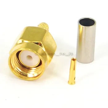 

(100pcs/lot) RP SMA plug Female Pin goldplated RF connector Crimp for RG174 RG316 cable