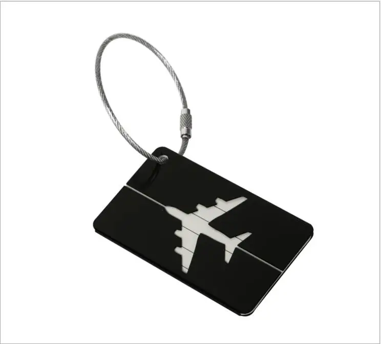 Самолет брелок Высокое качество анти-потеря карты брелок держатель для ключей багажная карта - Цвет: Черный