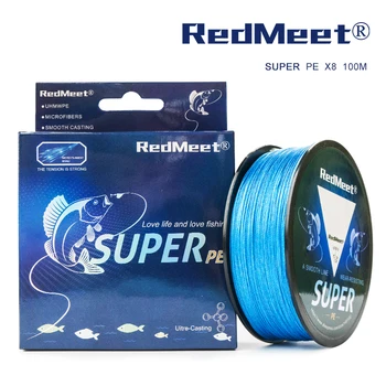 

RedMeet Brand 100M PE Bra1ided Fishing Line 8 Stands 20-88LB Multifilament Fishing Line for Carp Fishing Wire for All Fishing